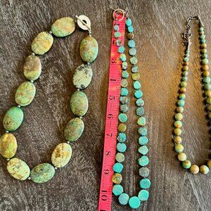 LOT of 3 Genuine Turquoise Necklaces, 16" to 20"